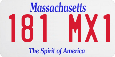 MA license plate 181MX1
