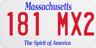 MA license plate 181MX2