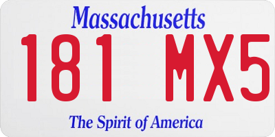 MA license plate 181MX5