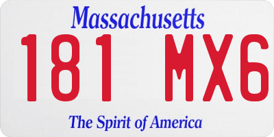 MA license plate 181MX6