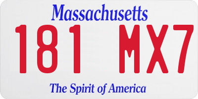 MA license plate 181MX7