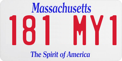 MA license plate 181MY1