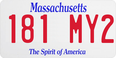 MA license plate 181MY2