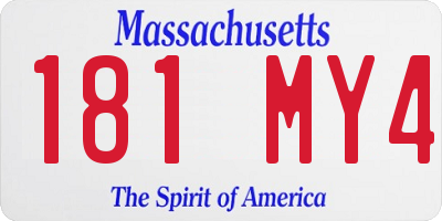 MA license plate 181MY4