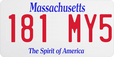 MA license plate 181MY5
