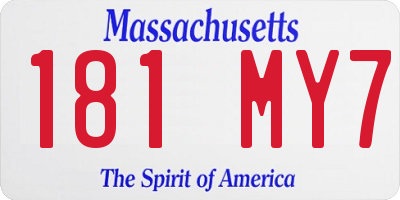 MA license plate 181MY7