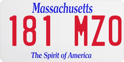 MA license plate 181MZ0