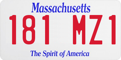 MA license plate 181MZ1