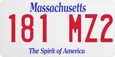 MA license plate 181MZ2