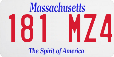 MA license plate 181MZ4