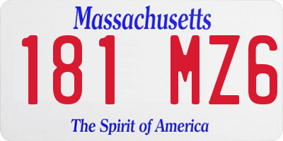 MA license plate 181MZ6