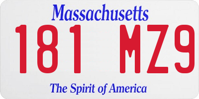 MA license plate 181MZ9