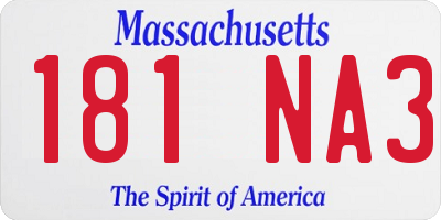 MA license plate 181NA3
