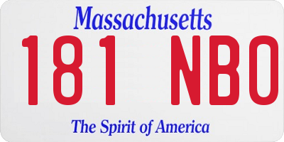 MA license plate 181NB0