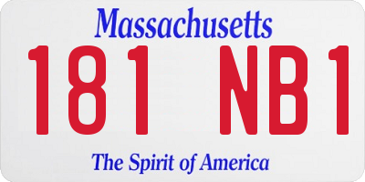 MA license plate 181NB1