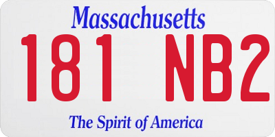 MA license plate 181NB2
