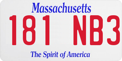 MA license plate 181NB3