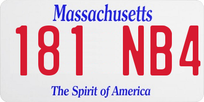 MA license plate 181NB4