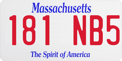 MA license plate 181NB5