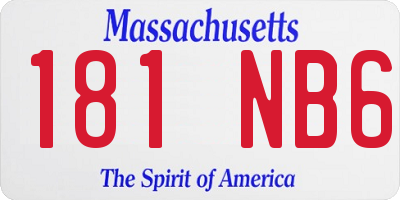 MA license plate 181NB6