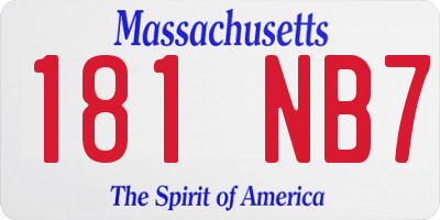 MA license plate 181NB7