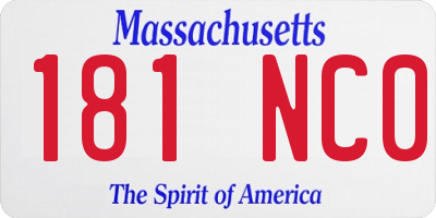 MA license plate 181NC0