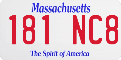 MA license plate 181NC8