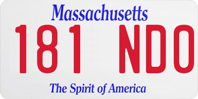 MA license plate 181ND0
