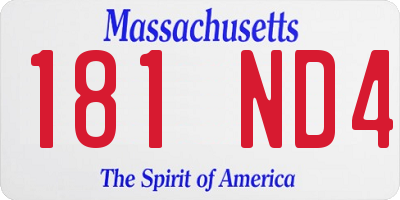 MA license plate 181ND4