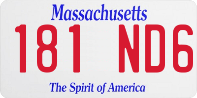 MA license plate 181ND6
