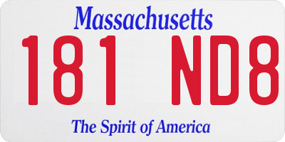 MA license plate 181ND8