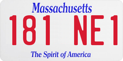 MA license plate 181NE1