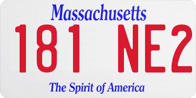 MA license plate 181NE2