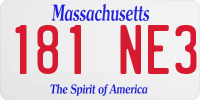 MA license plate 181NE3