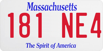 MA license plate 181NE4