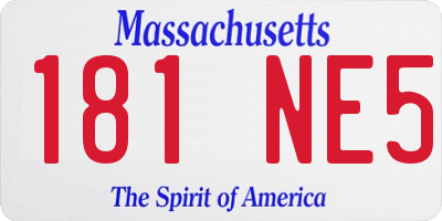 MA license plate 181NE5