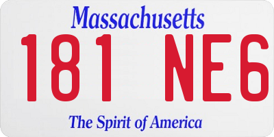MA license plate 181NE6