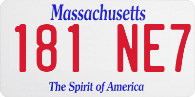 MA license plate 181NE7