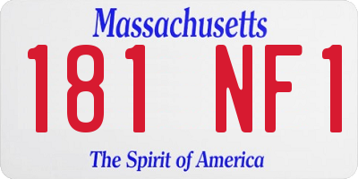 MA license plate 181NF1