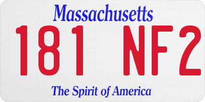 MA license plate 181NF2