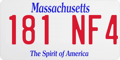 MA license plate 181NF4