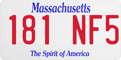 MA license plate 181NF5