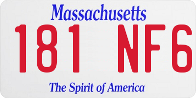 MA license plate 181NF6