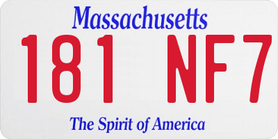 MA license plate 181NF7