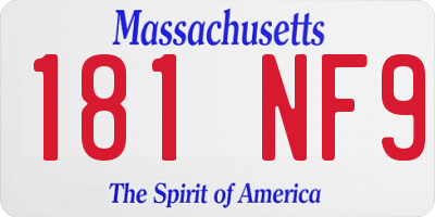 MA license plate 181NF9