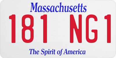MA license plate 181NG1