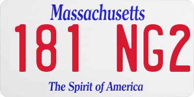 MA license plate 181NG2