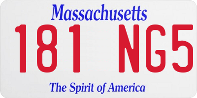 MA license plate 181NG5