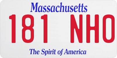 MA license plate 181NH0