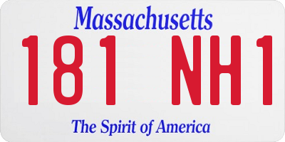 MA license plate 181NH1